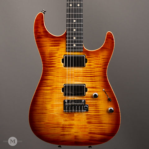 Tom Anderson Electric Guitars - Cobra S - Shorty - Natural Orange Burst with Binding - Front Close