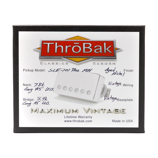 ThroBak Pickups - SLE-101 Plus MXV P.A.F. - Humbucker Set - Aged Nickel