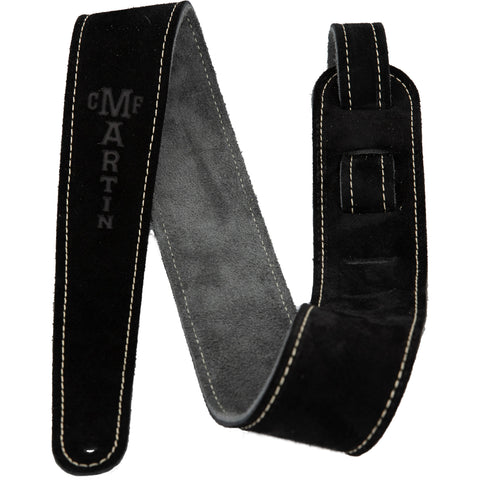 Martin Straps - 2.5" Leather Strap - Black Suede
