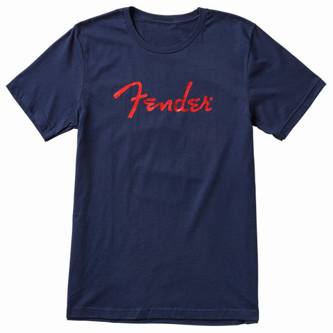 Fender Shirt - Blue w/Red Foil Logo