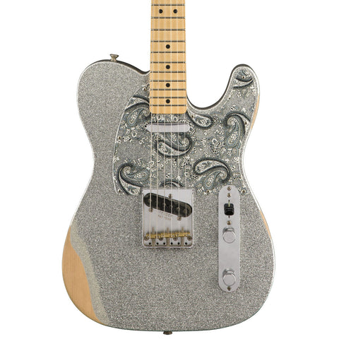 Fender - Brad Paisley Road Worn Telecaster - Silver Sparkle - Front Close