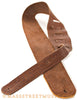 Leather Aces Guitar Strap, Chestnut - back folded