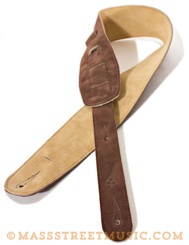 Leather Aces - Suede Guitar Strap Chocolate/Sand