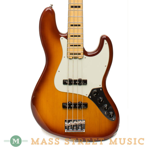Fender American Elite Jazz Bass - Tobacco Burst - Front Close