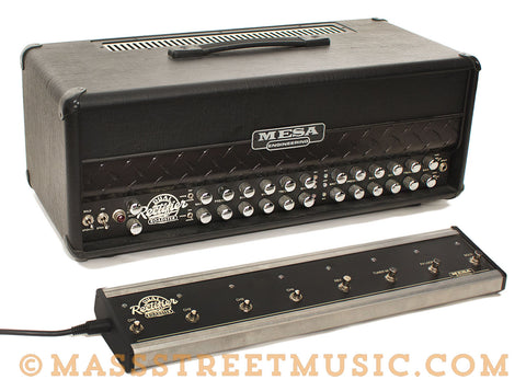 Mesa Engineering Dual Rectifier Roadster 50/100-watt Head Used - angle with footswitch