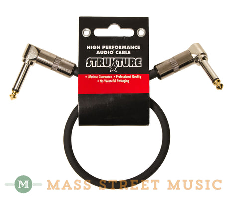 Strukture SC01RR 1 foot Patch Cable, Black - front