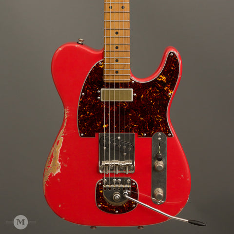 Tom Anderson Electric Guitars - T Classic In-Distress Lv3 - Fiesta Red - Front Close