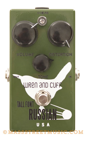 Wren and Cuff Tall Font Russian Bass Fuzz Pedal - front