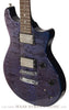 Terry McInturff custom guitar front angle of guitar with trans blue finish