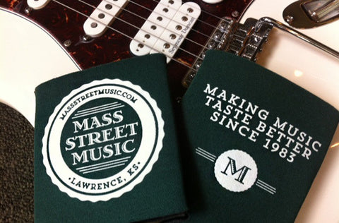 Mass Street Music koozie for beverage