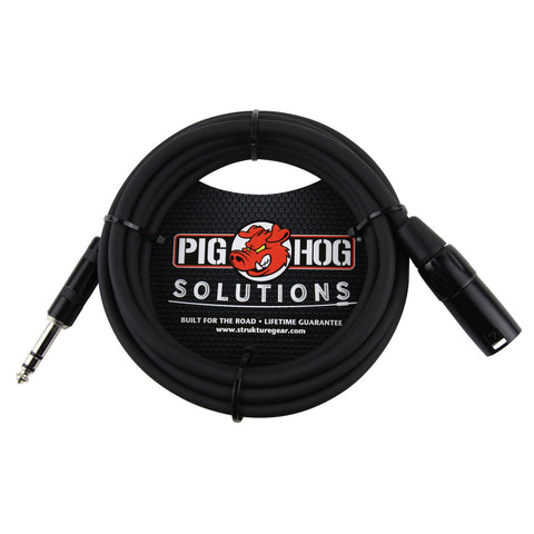 Pig Hog Cables - 1/4" TRSM to XLRM Balanced Adapter - 5ft