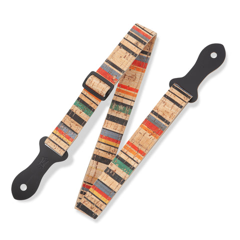Levy's Leathers - 1" Natural Cork Mandolin/Ukulele/Acoustic/Youth Strap - Stripe