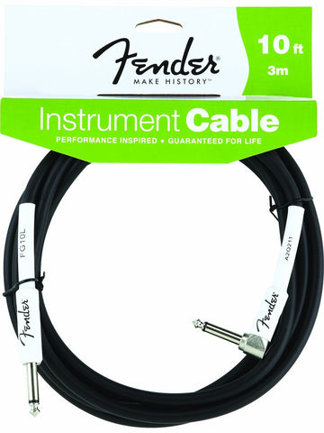 Fender 10' Black Right Angle Instrument Cable