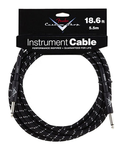 Fender Instrument Cable - 18.6' - Black Tweed