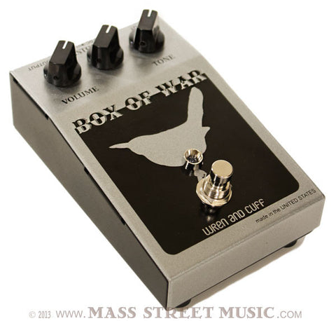 Wren and Cuff Box of War Fuzz pedal - top angle