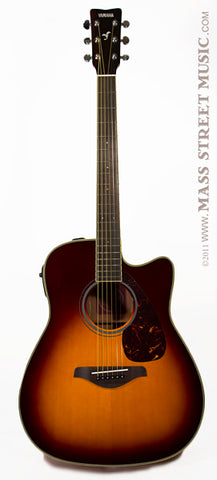 Yamaha FGX720 SCA Acoustic guitar burst finish - front