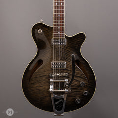 Don Grosh Electric Guitars - 2010 HollowTron - Charcoal Burst w White Grain Filler - Used