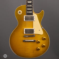 Gibson Electric Guitars - 2023 Murphy Lab 1959 Les Paul Standard Green Lemon Fade Heavy Aged - Used - Front Close