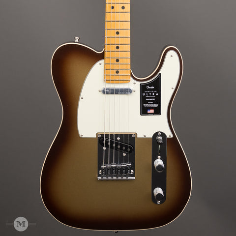 Fender Electric Guitars - American Ultra Telecaster MN - Mocha Burst - Front Close