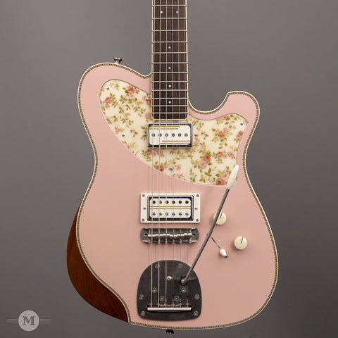 Bruce Guitars - The Ellary Deluxe - Shell Pink - Floral Pickguard - Descendent Tremolo - Front Close 