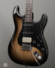 Tom Anderson Electric Guitars - Icon Classic HSS - Natural Dark Grain w Black Shaded Edge - Angle
