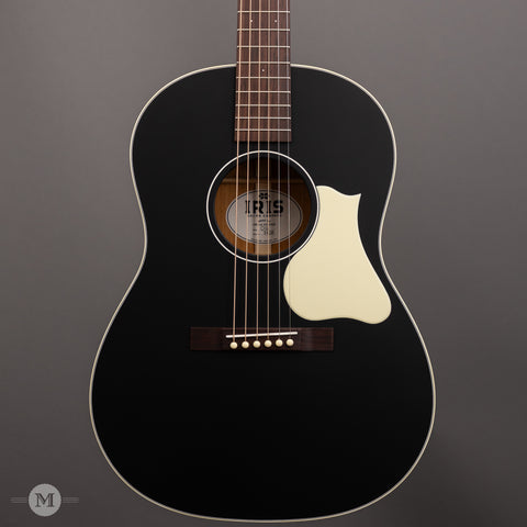 Iris Guitars - OG - All Black - Ivoroid Pickguard - Ivoroid Binding - Flower Pot - Front Close 