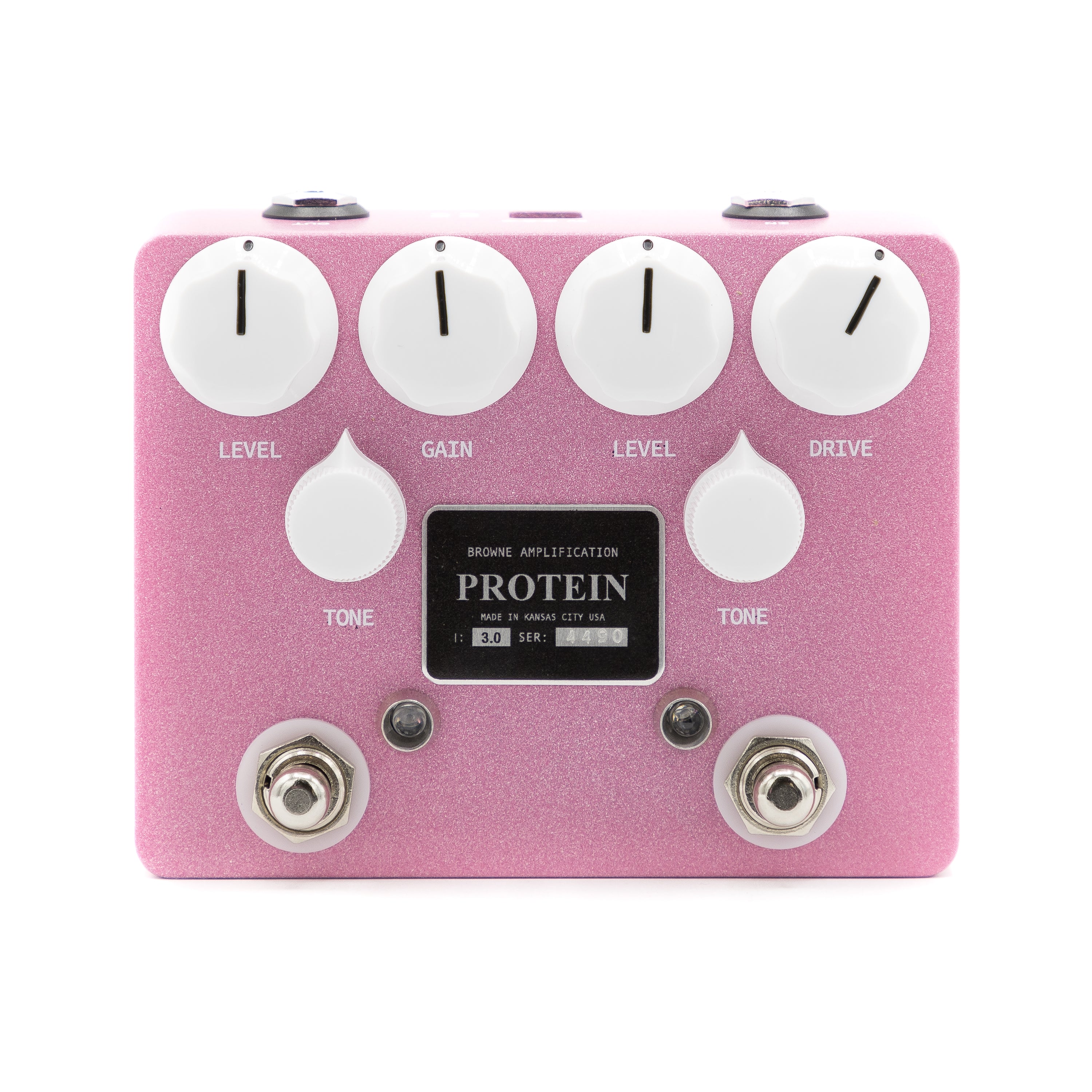 protein overdrive pedal Browne Amplification - Protein Dual Overdrive V3 - Pink and White