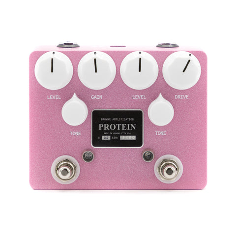 Browne Amplification - Protein Dual Overdrive V3 - Pink and White - Front Close