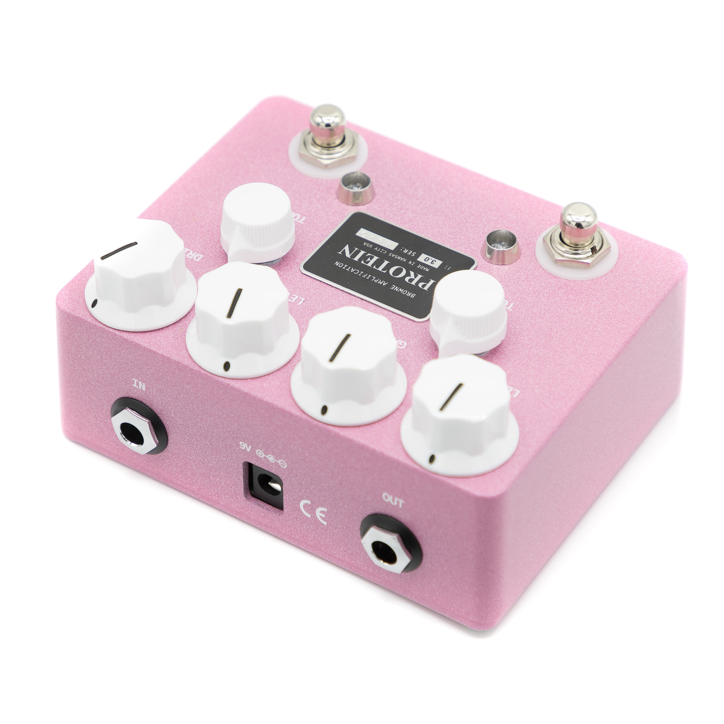 protein guitar pedal Browne Amplification - Protein Dual Overdrive V3 - Pink and White