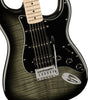 Squier Electric Guitars - Affinity Stratocaster - Flamed Maple Top - HSS - Black Burst - Angle
