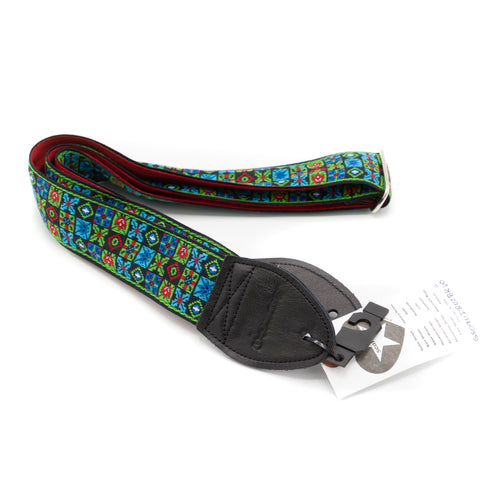Souldier Guitar Straps - Woodstock - Green Border - Red