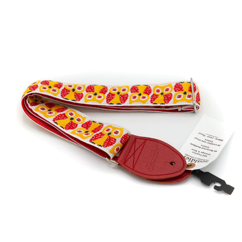 Souldier Guitar Straps - 2" Owls - Red