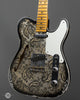 Fender Guitars - 2020 Custom Shop LTD Double Esquire Thinline Custom - Relic Aged Black Paisley - Used - Angle