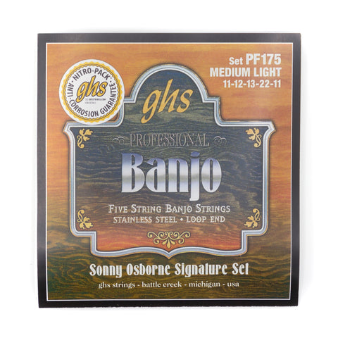 GHS Banjo Strings - 5-String - Medium Light PF175