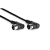 Hosa - Right-angle MIDI Cable, Right-angle 5-pin DIN to Same, 3 ft