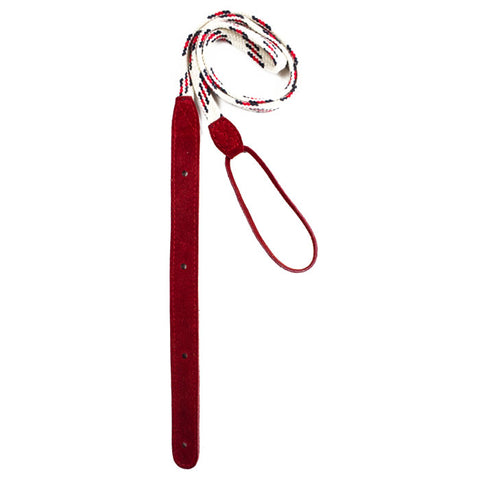 Henry Heller 3/8" Woven Peruvian Cotton Strap - Black and Red with Suede Ends