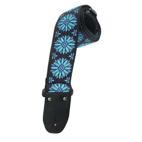 Henry Heller Straps - 2" Deluxe Jacquard - Blue Flower