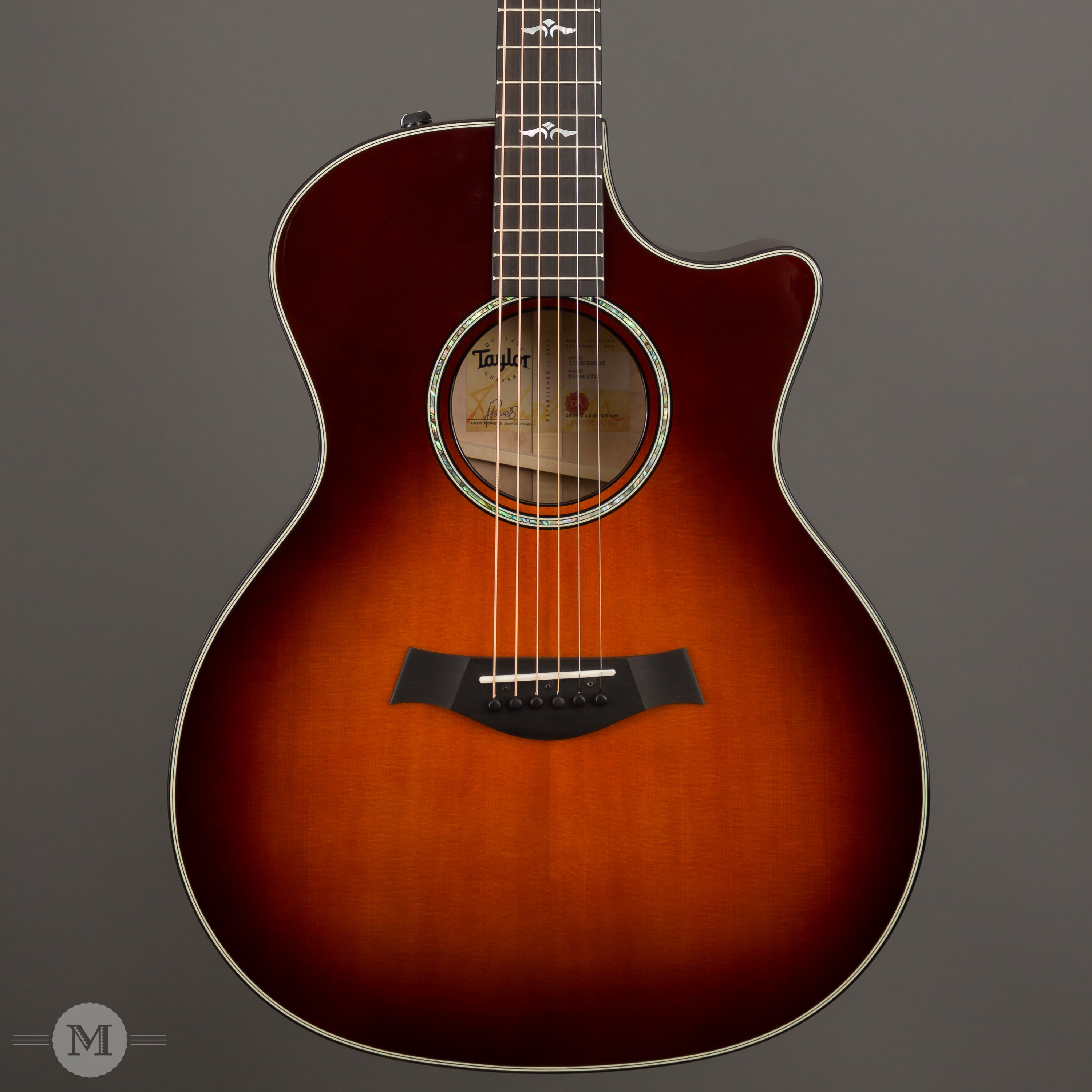 taylor 614ce tobacco sunburst Builder's Edition WHB Maple Acoustic-Electric Guitar shaped acoustic is incredibly comfortable to play Taylor 614ce Tobacco Sunburst |