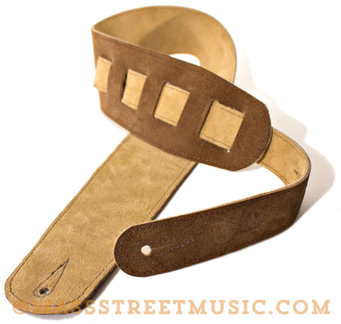 Leather Aces - Suede Guitar Strap Brown/Sand