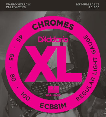 D'Addario ECB81M Chromes Regular Light Medium Scale Bass Strings