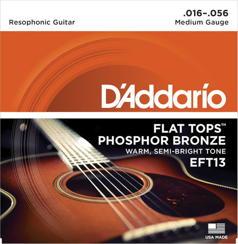 D'Addario Flat Tops Resophonic Strings EFT13