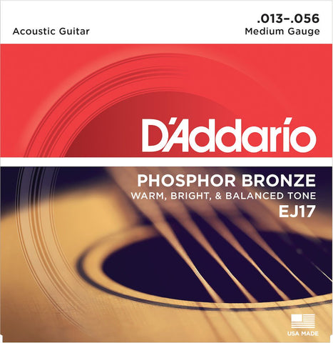 D'Addario EJ17 Phosphor Bronze Medium Acoustic Strings
