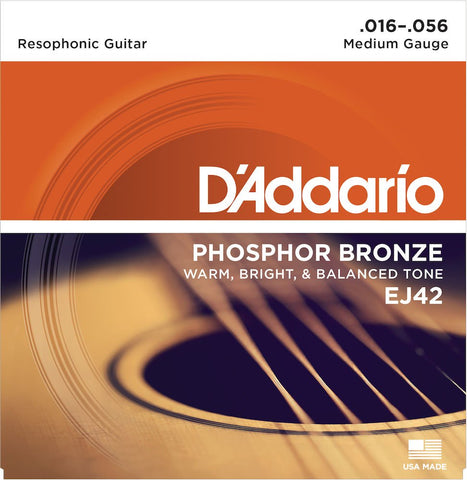 D'Addario EJ42 Phosphor Bronze Resophonic Guitar Strings
