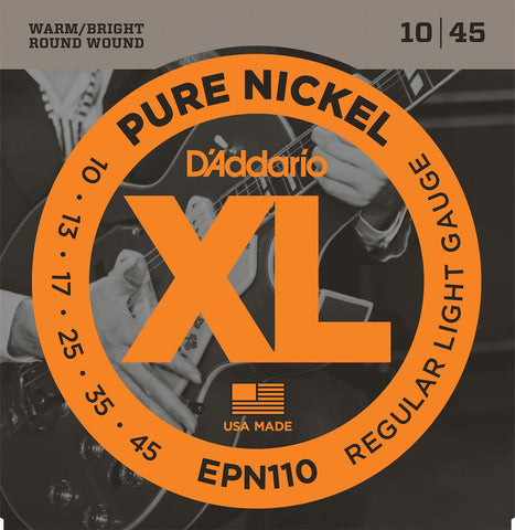 D'Addario EPN110 Pure Nickel 10-45 Electric Strings