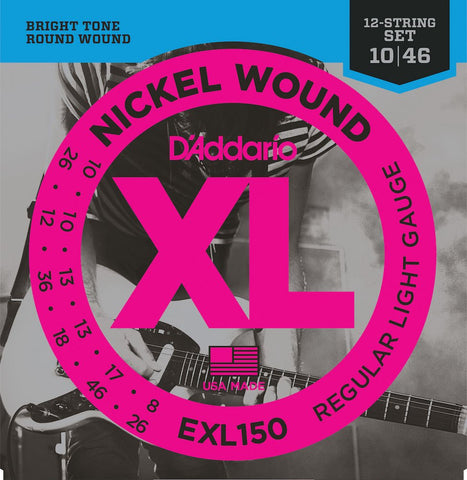 D'Addario EXL150 Nickel Wound Regular Light 12 String Electric Strings