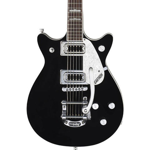 Black Gretsch Double Jet G5445T with Bigsby - front close up