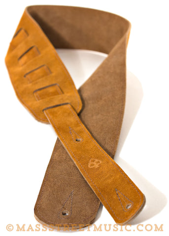 Leather Aces - Suede Guitar Strap Hazelnut/Brown