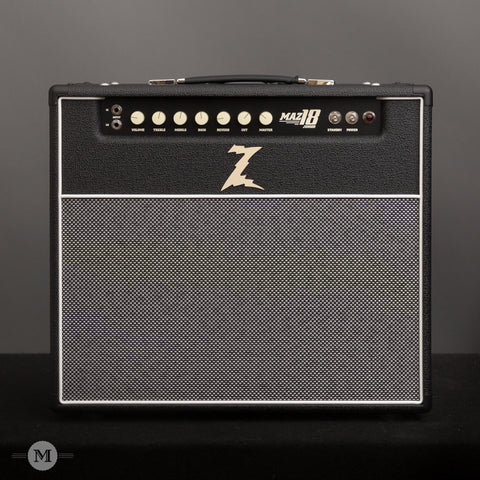 Dr. Z Amps - MAZ 18 Jr. Reverb Mk.II 2x10 LT Combo - Black with Salt and Pepper Grill - Front Close