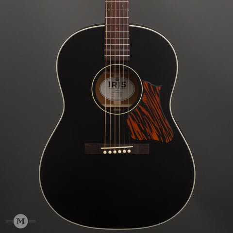 Iris Guitars - OG - Black - Ivoroid with Firestripe Guard - Front Close