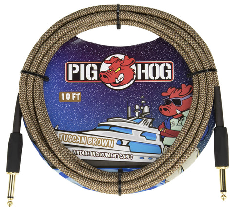 Pig Hog Cables - "Tuscan Brown" Woven Instrument Cable - 10ft
